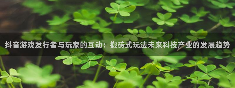 新城平台属于哪个系列：抖音游戏发行者与玩家的互动：搬砖式玩法未来科技产业的发展趋势